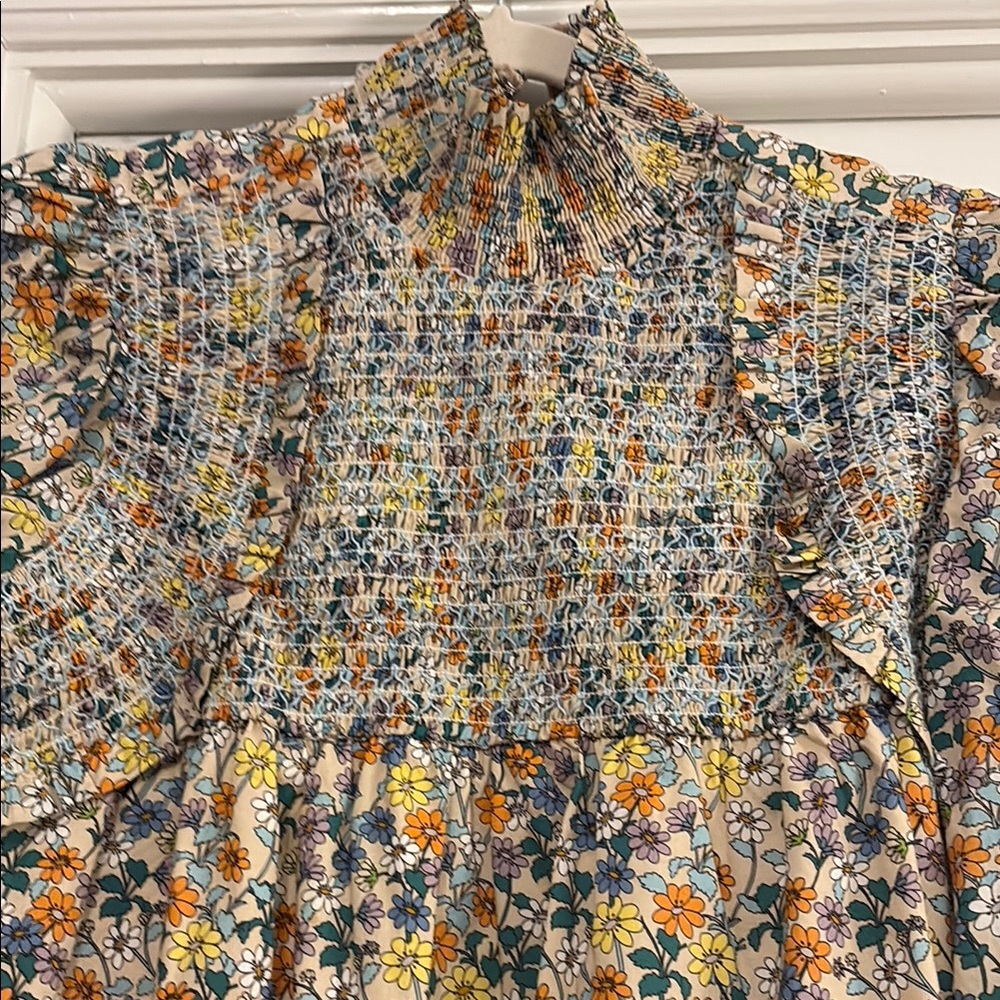 Moodie floral smocked Sundress with Bishop Sleeves - Picture 4 of 5
